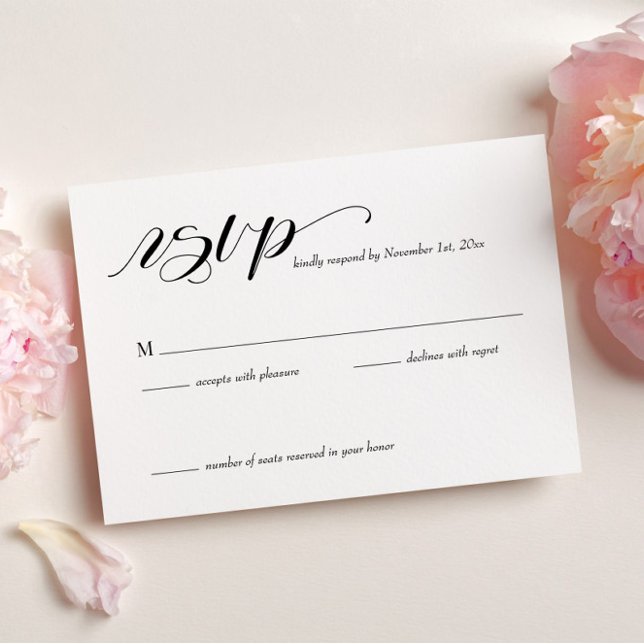 Elegante Calligraphy Wedding RSVP Card Karte (Von Creator hochgeladen)