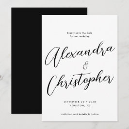 Elegante Calligraphy Wedding Verlobung Save The Date