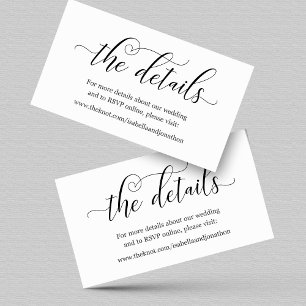 Elegante Calligraphy Wedding Website Enclosure Car Begleitkarte