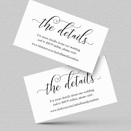 Elegante Calligraphy Wedding Website Enclosure Car Begleitkarte