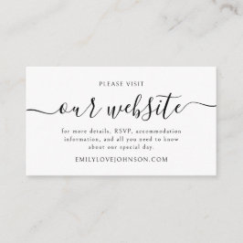 Elegante Calligraphy Wedding Website UAWG QR Code Begleitkarte