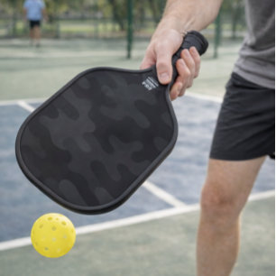Elegante Camo Deep Black Dark Charcoal Töne Modern Pickleball Schläger