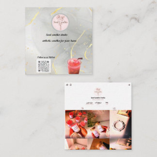 Elegante Candle Business Card | Soul Candles Studi Quadratische Visitenkarte