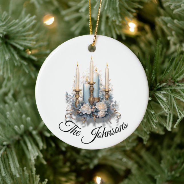 Elegante Candlelight-Dekoration - individuell Keramik Ornament (Baum)