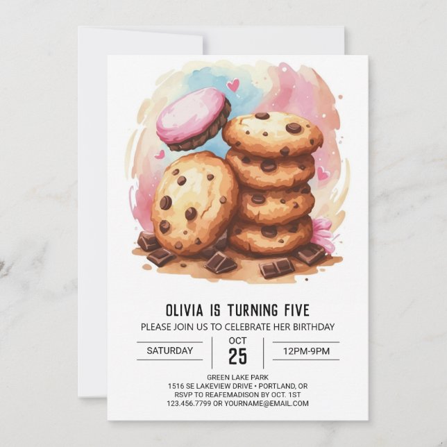 Elegante Candyland Sprinkles Cookies Geburtstag Einladung (Vorderseite)