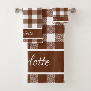 Élégante cannelle moderne Brown blanc Buffalo Chec