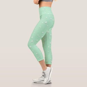 Elegante Capri-Leggings mit Regentropfendesign für Capri Leggings