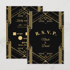 Élégante carte Art Déco Gatsby R.S.V.P.