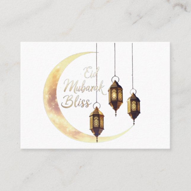 Elégante carte cadeau "Eid Moubarak" - Crescent Mo (Devant)