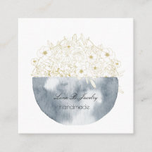 Elégante carte Carré demi-lune et florale