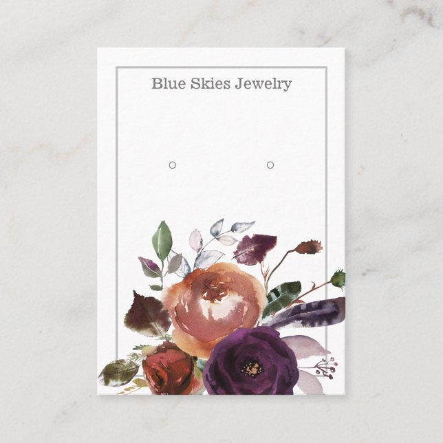 Élégante carte d'affichage à oreilles florales (Devant)