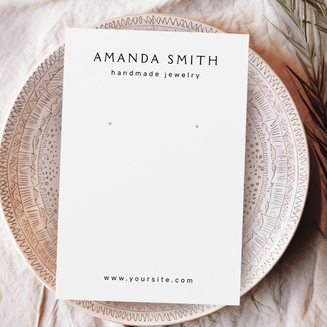 Elégante carte d'affichage de logo personnalisé bl (Elegant white custom logo earring display card)