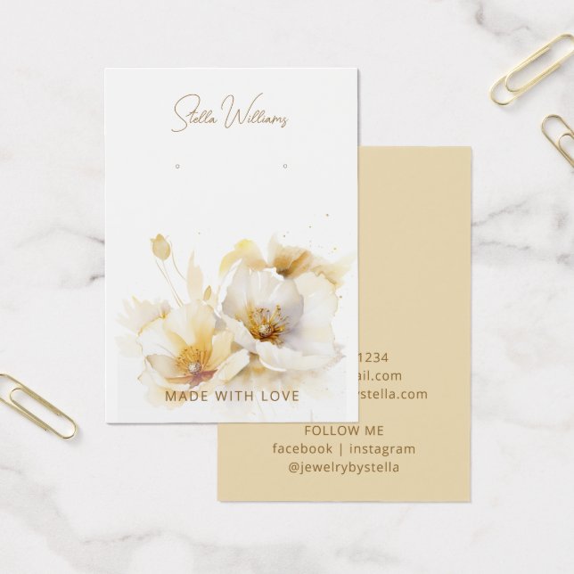Élégante carte d'affichage de l'oreille de fleurs  (Bureau)