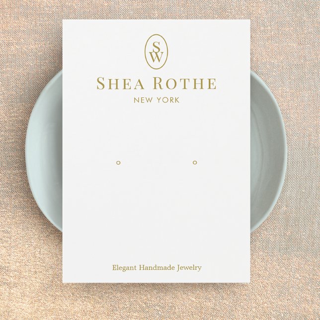 Élégante carte d'affichage de l'oreille du monogra (Créateur téléchargé)