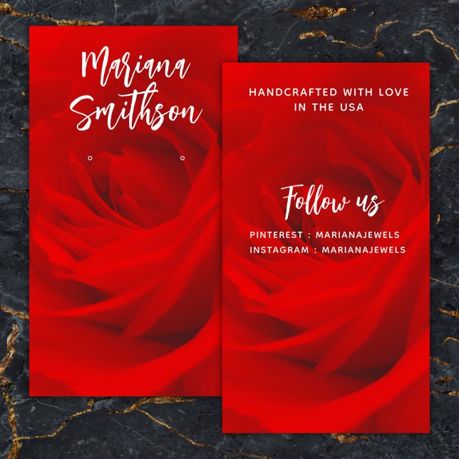 Élégante carte d'affichage romantique Rose rouge (Créateur téléchargé)