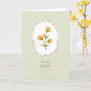Elégante carte d'anniversaire de Fleur Jaune
