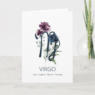Elégante carte d'anniversaire de la Vierge Florale