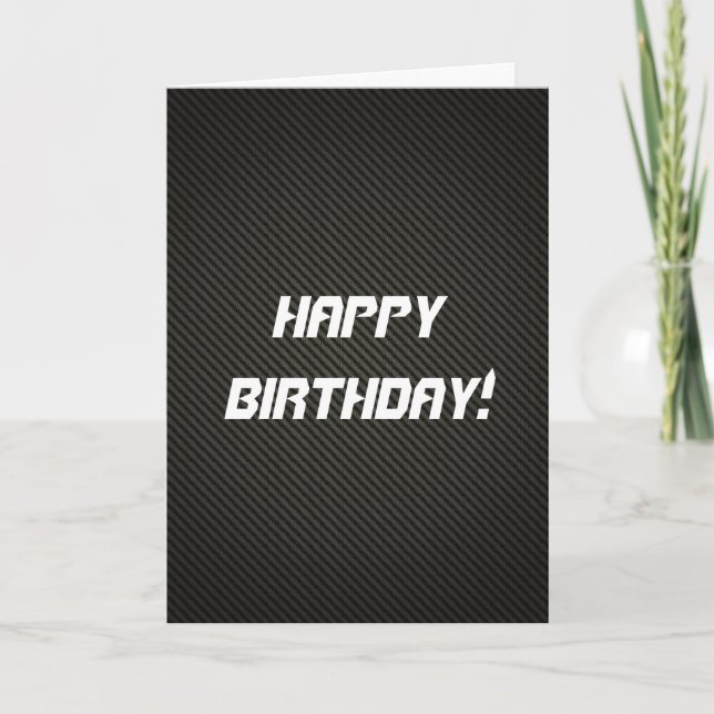 Élégante carte d'anniversaire en fibre de carbone (Devant)