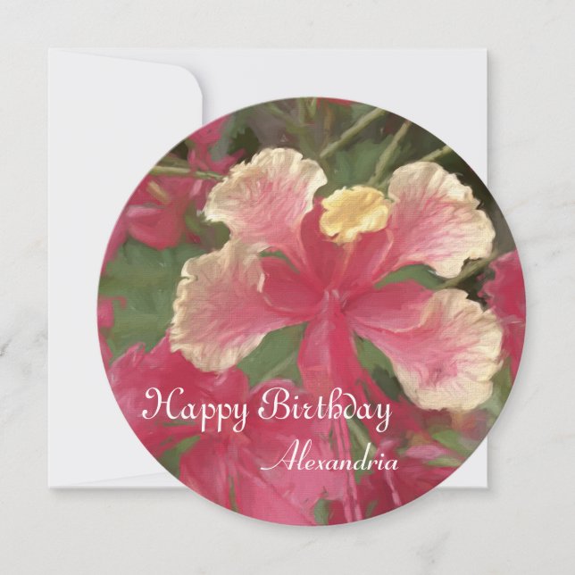 Elégante Carte d'Anniversaire Rose Aquarelle (Devant)