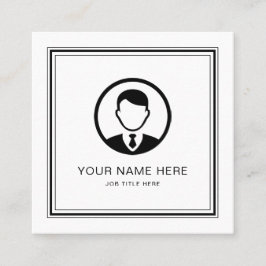 Elégante carte d'appel blanche avec script noir