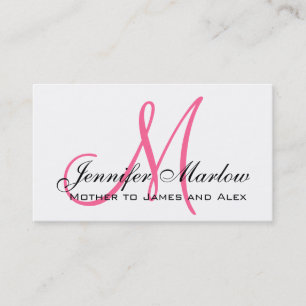Élégante carte d'appel personnalisée Monogramme ro