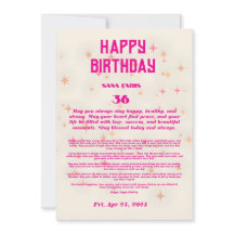 Élégante Carte de Bénédiction Anniversaire - Étoil