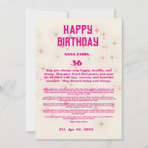 Élégante Carte de Bénédiction Anniversaire - Étoil