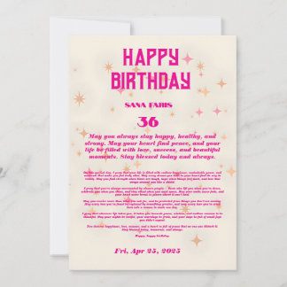 Élégante Carte de Bénédiction Anniversaire - Étoil