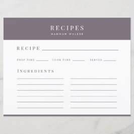 Élégante carte de boîtier Classeur de recette viol