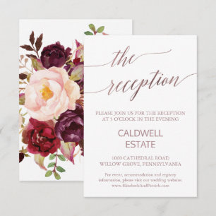 Élégante carte de boîtier de réception Rose Gold F