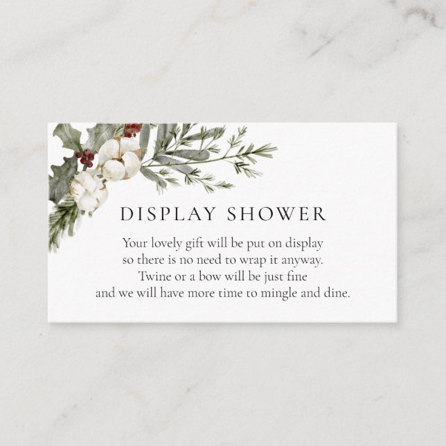 Élégante carte de boîtier floral hivernal (Devant)