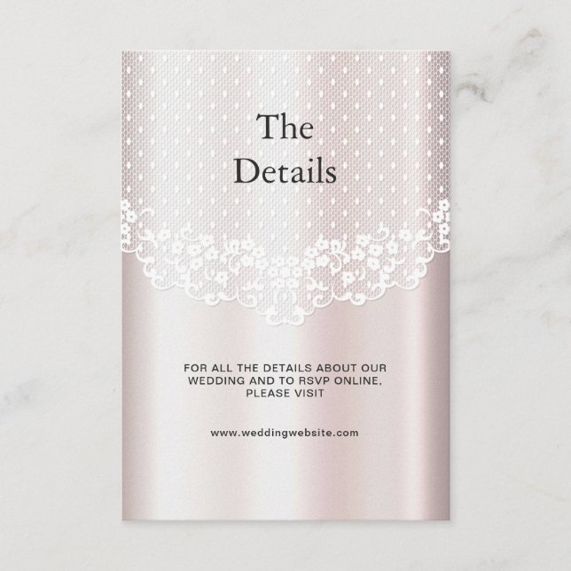 Élégante carte de boîtier florale en dentelle blan (Devant)