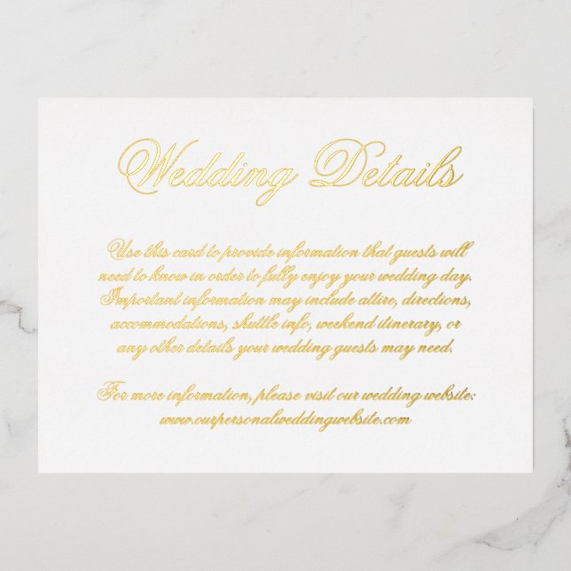 Élégante carte de boîtier Mariage officiel Gold Fo (Recto)
