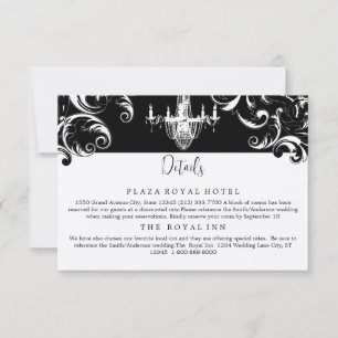 Élégante carte de boîtier Royal Swirl noir et blan