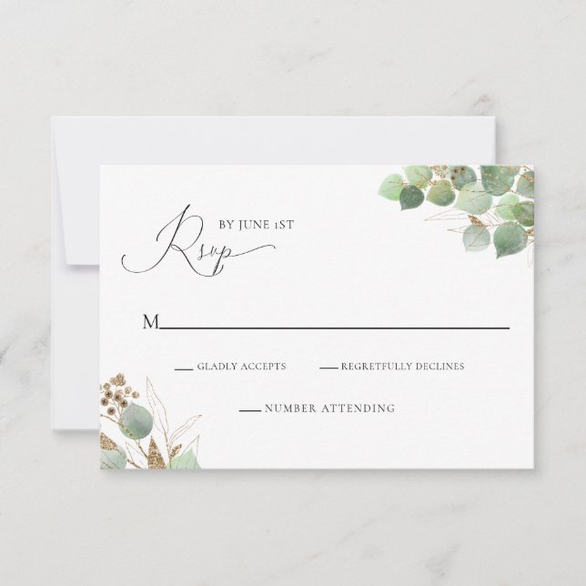Elégante carte de boîtier RSVP couleur Aquarelle v (Devant)