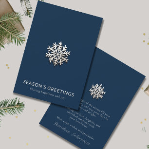 Elégante carte de Bonnes Fêtes Snowflake