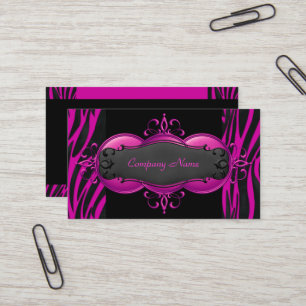 Elégante carte de boutique Zebra Hot Pink Black