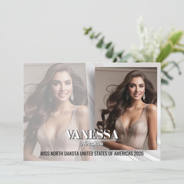 Élégante carte de composition autographe de style  (Debout devant)