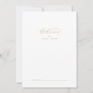Elégante carte de conseil Mariage Gold Script