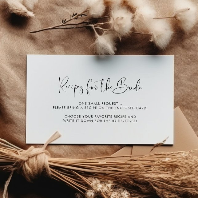 Elégante carte de demande Recette noir et blanc (Créateur téléchargé)