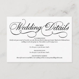 Elégante carte de détails de Mariage blanc