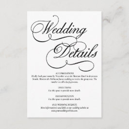 Elégante carte de détails de Mariage blanc