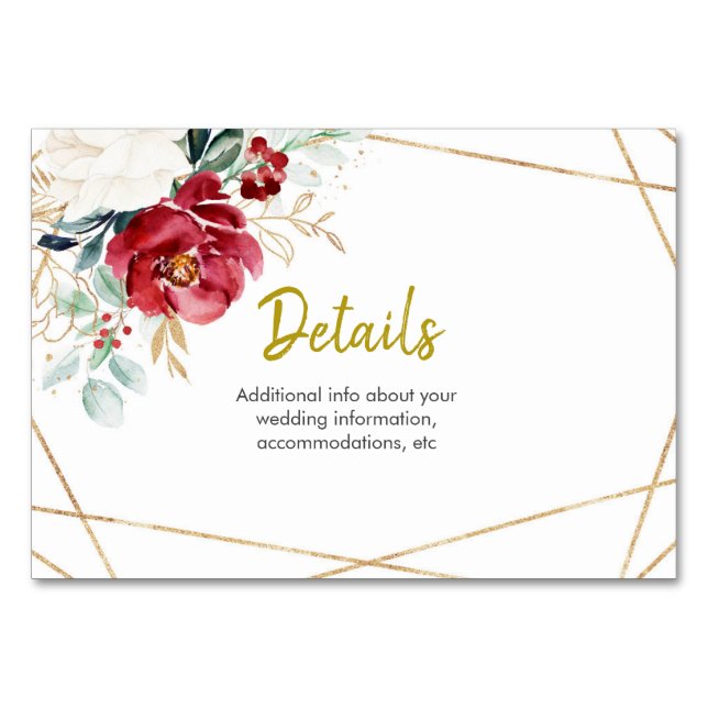 Élégante carte de détails de mariage hivernal de N (Devant)