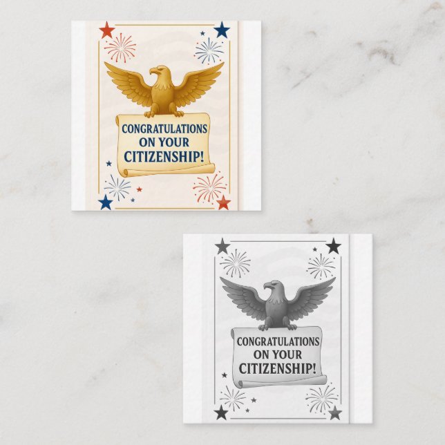 Élégante carte de félicitations pour la citoyennet (Devant / Derrière)