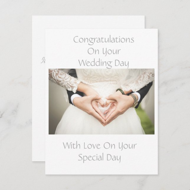 Elégante carte de félicitations pour Mariage perso (Devant / Derrière)