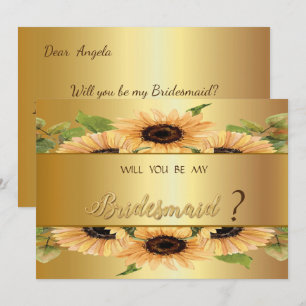 Elégante Carte de femme de chambre des tournesols 