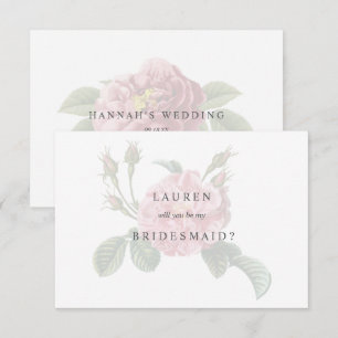 Élégante carte de femme de chambre simple Rose