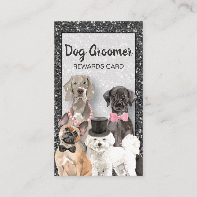 Elégante carte de fidélité Grooming Chien Parties  (Dos)