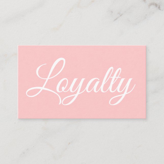 Elégante carte de fidélité moderne rose pastel (Devant)