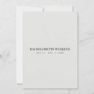 Elégante carte de fin de semaine de bachelorette B